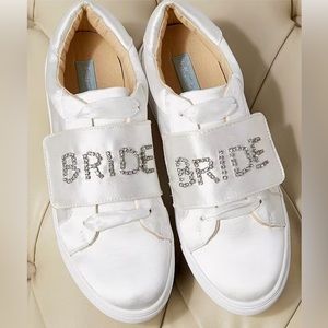Blue by Betsey Johnson White BRIDE Embellished Sneakers